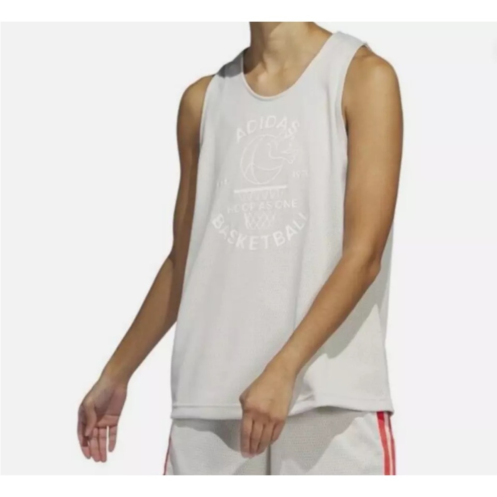 NWT Adidas Women's Select Basketball Jersey Tank Top Off White, Medium